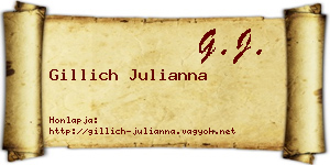 Gillich Julianna névjegykártya